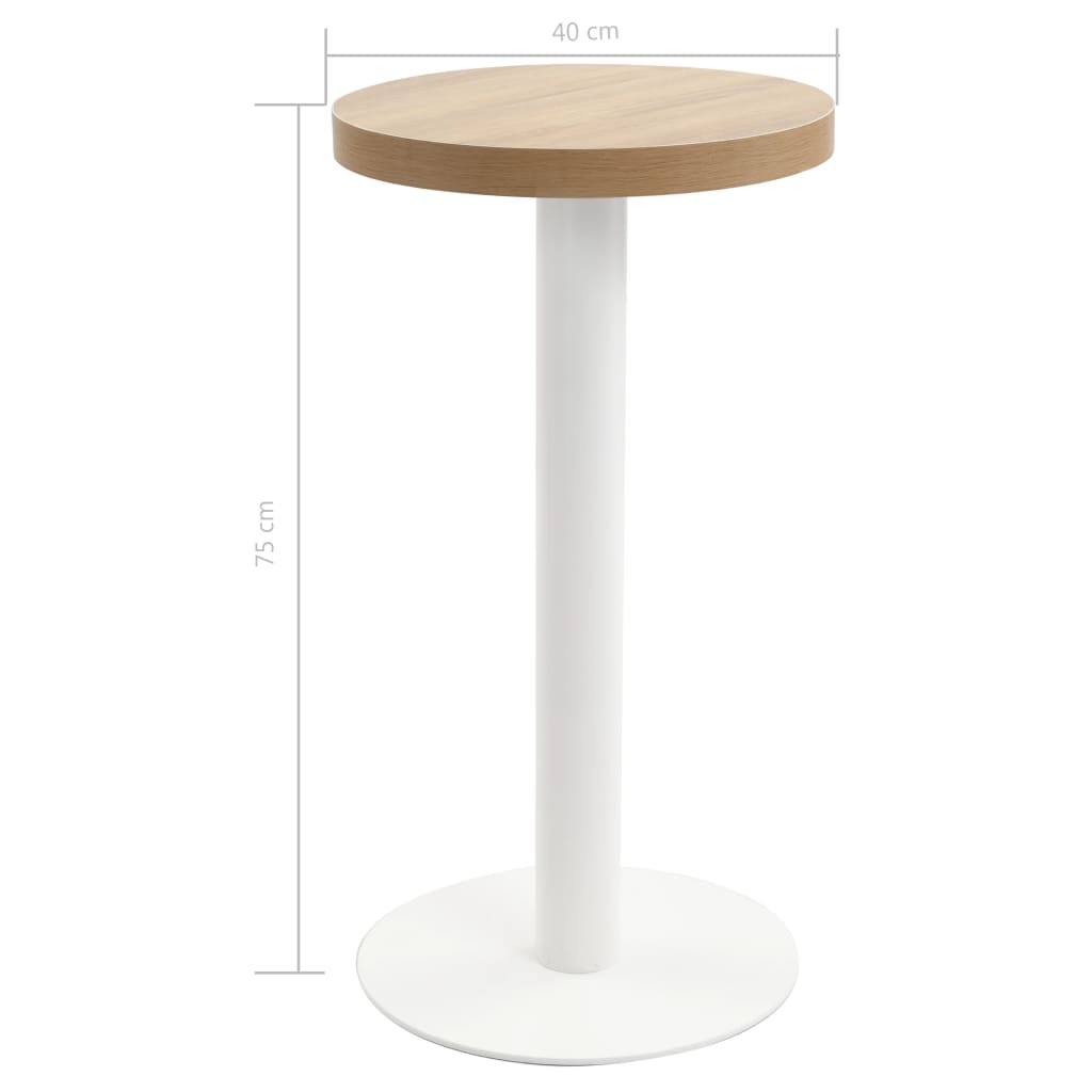 vidaXL Τραπέζι Bistro Ανοιχτό Καφέ 40 εκ. από MDF