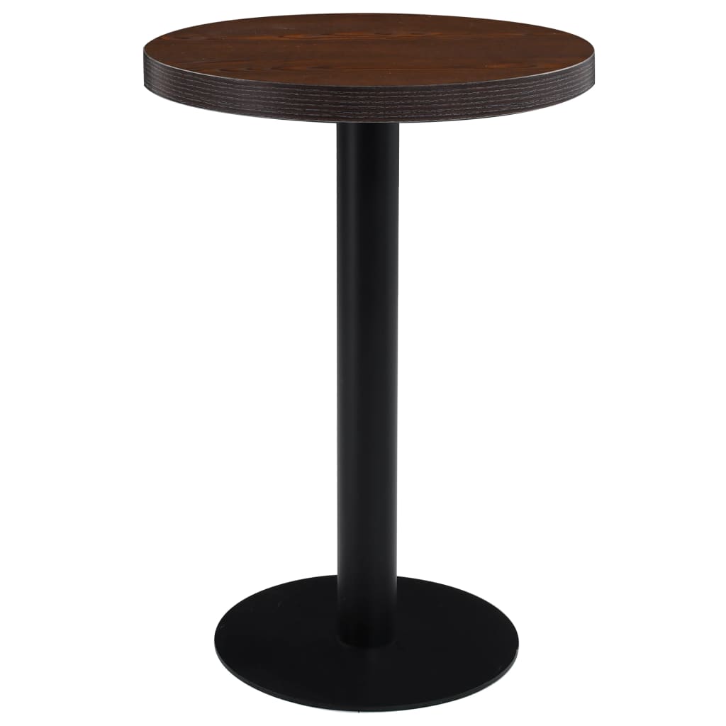 vidaXL Τραπέζι Bistro  Σκούρο Καφέ 60 εκ. από MDF