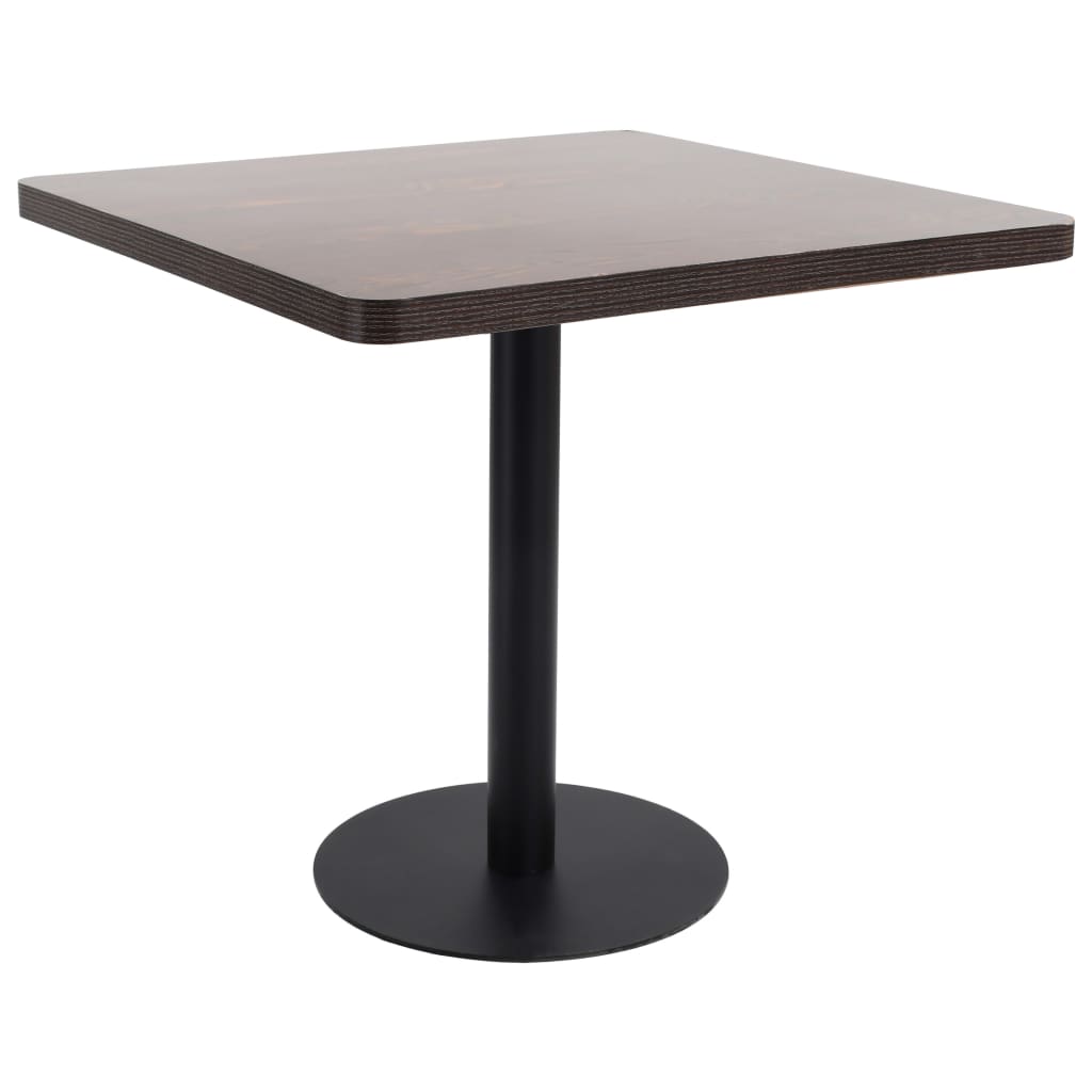 vidaXL Τραπέζι Bistro Σκούρο Καφέ 80 x 80 εκ. από MDF