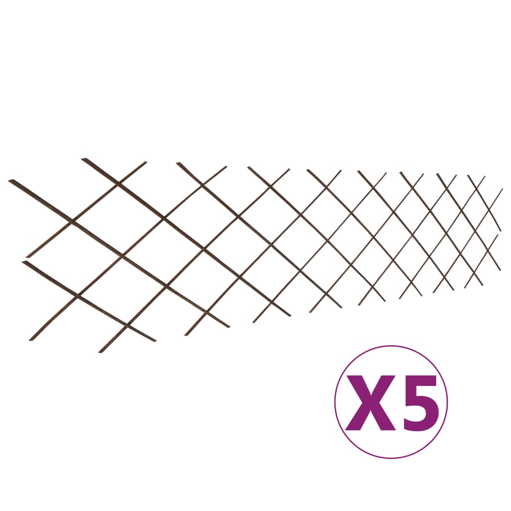vidaXL Καφασωτό Φράχτης 5 τεμ. 180 x 60 εκ. από Ιτιά