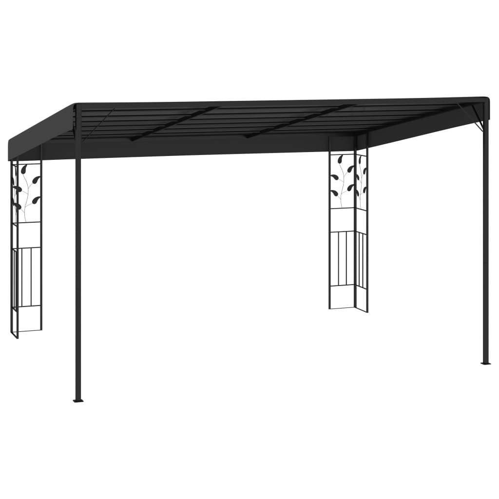 vidaXL Κιόσκι Επιτοίχιο Ανθρακί 4 x 3 x 2,5 μ.