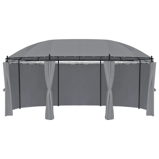 vidaXL Κιόσκι με Κουρτίνες Ανθρακί 520 x 349 x 255 εκ.