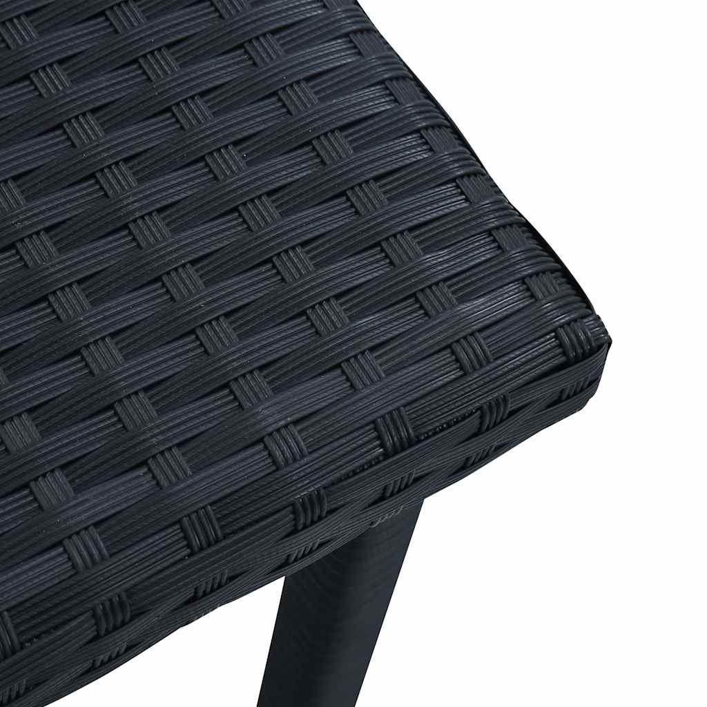 vidaXL Τραπέζι Κήπου Μαύρο 40 x 40 x 40 εκ. από Συνθετικό Ρατάν