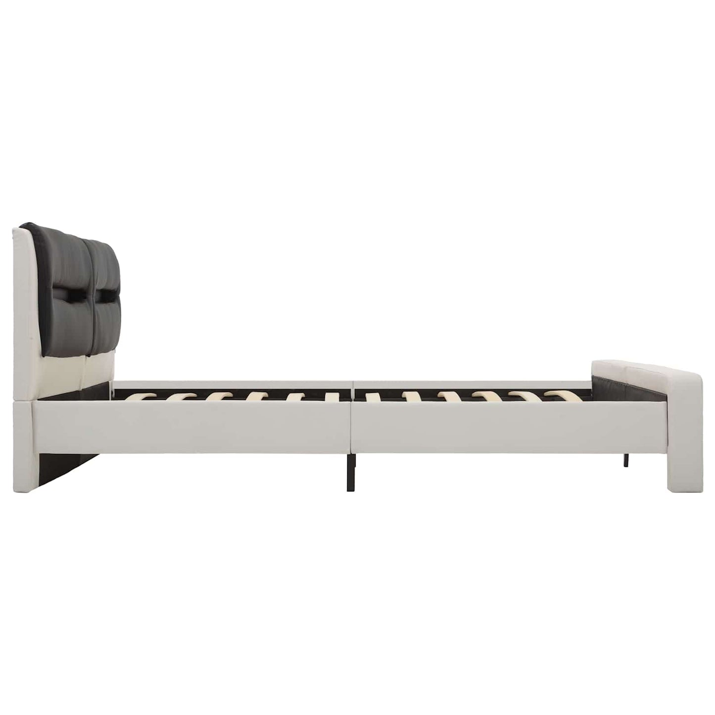 vidaXL Σκελετός Κρεβατιού Λευκό και Μαύρο 120 x 200 cm Τεχνητό Δέρμα