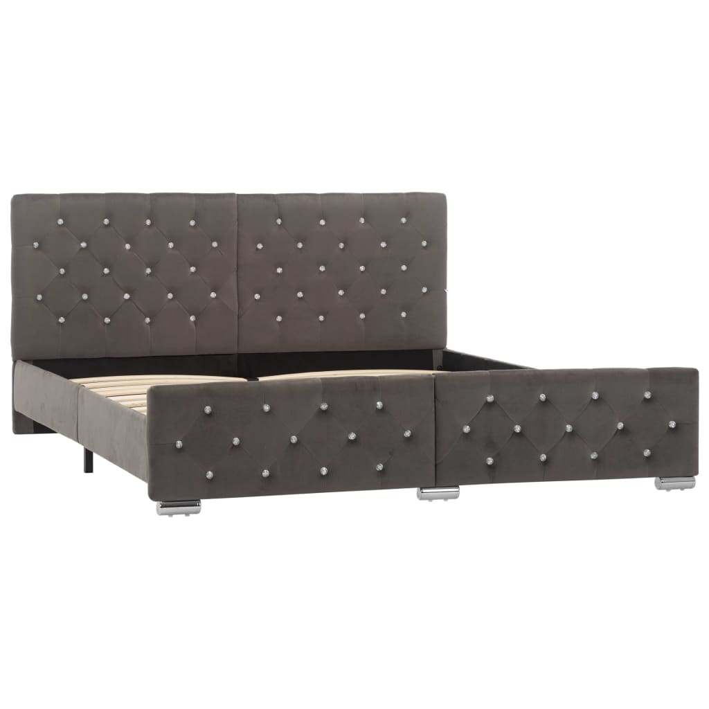 vidaXL Πλαίσιο Κρεβατιού Γκρι 160 x 200 εκ. Βελούδινο