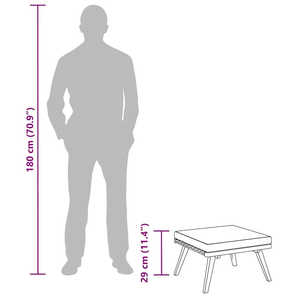 vidaXL Υποπόδιο Κήπου 60x60x29 εκ. από Μασίφ Ξύλο Ακακίας με Μαξιλάρι