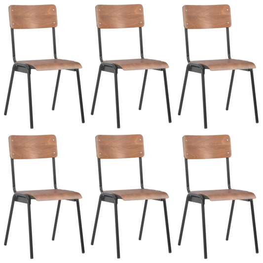 vidaXL Καρέκλες Τραπεζαρίας 6 τεμ. Καφέ από Κόντρα Πλακέ
