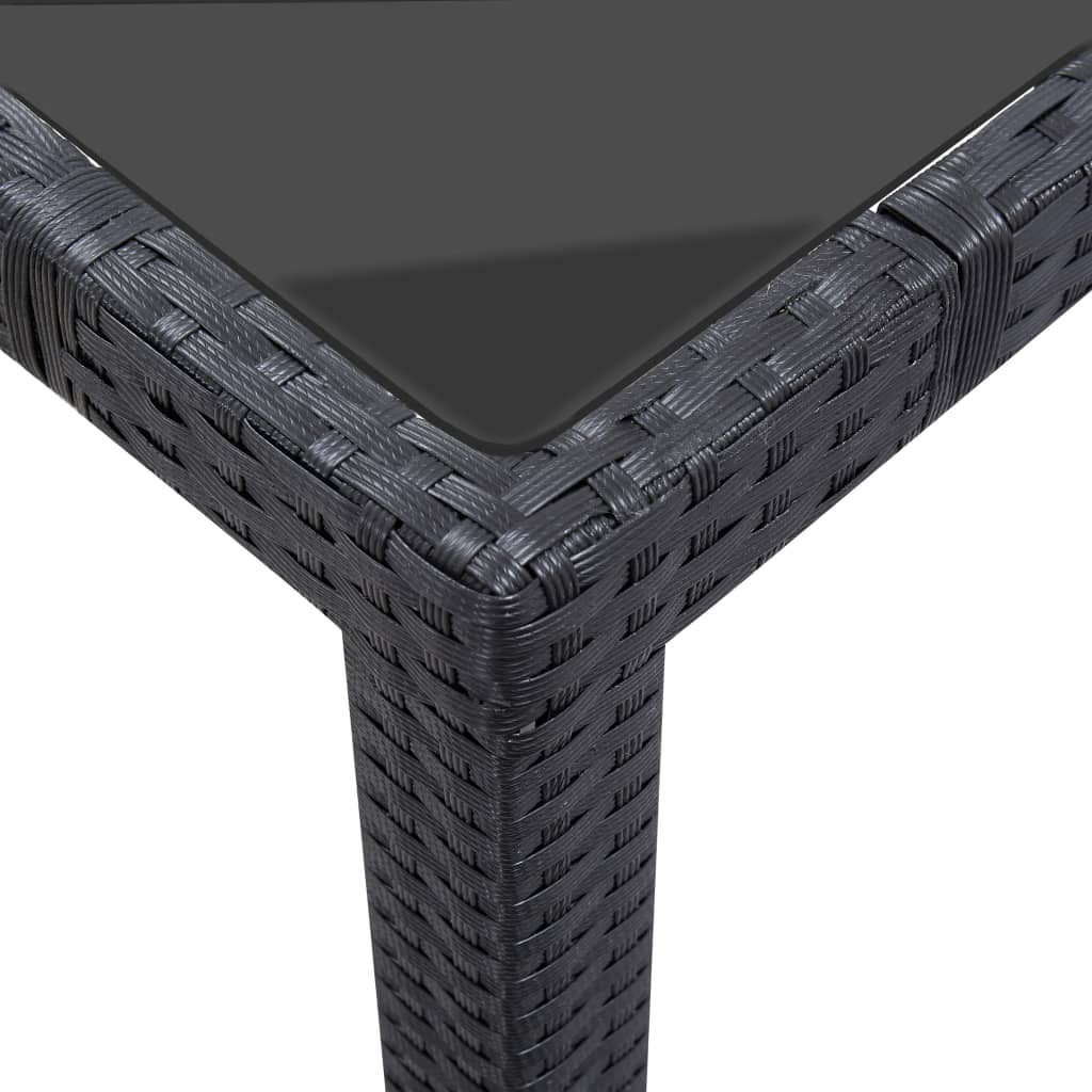 vidaXL Τραπεζαρία Εξωτερικού Χώρου Σετ 7 τεμ. Μαύρη Συνθετικό Ρατάν