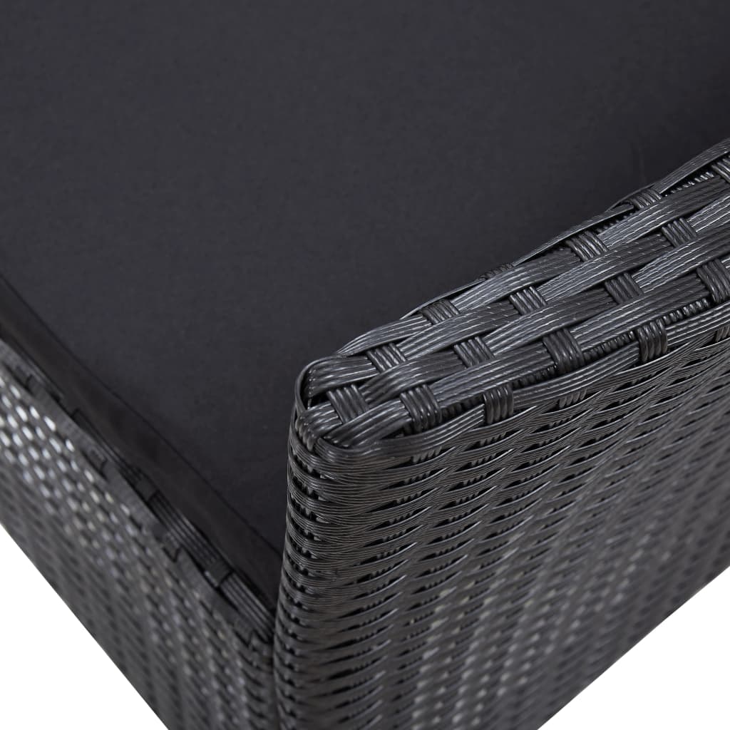 vidaXL Σετ Τραπεζαρίας Εξωτερικού Χώρου 5 τεμ. Μαύρο Συνθετικό Ρατάν