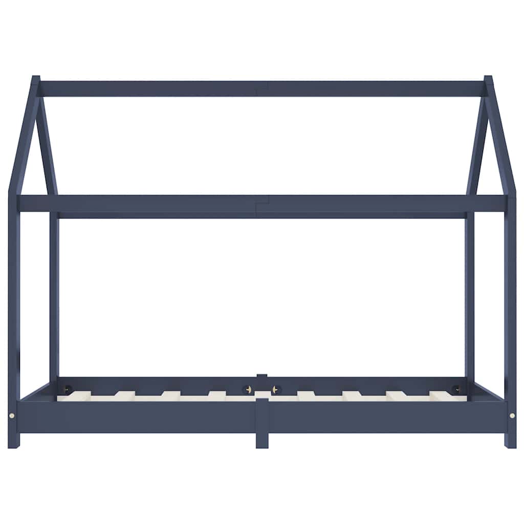 vidaXL Πλαίσιο Κρεβατιού Παιδικό Γκρι 80 x 160 εκ. Μασίφ Ξύλο Πεύκου