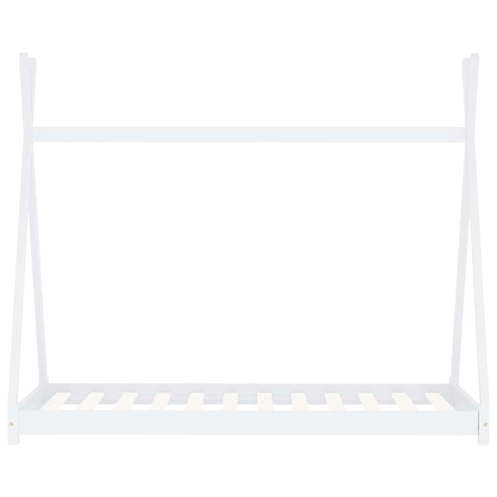 vidaXL Πλαίσιο Κρεβατιού Παιδικό Λευκό 70 x 140 εκ. Μασίφ Ξύλο Πεύκου