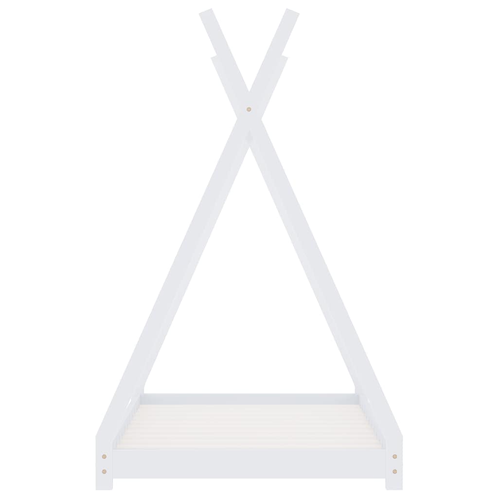 vidaXL Πλαίσιο Κρεβατιού Παιδικό Λευκό 90 x 200 εκ. Μασίφ Ξύλο Πεύκου