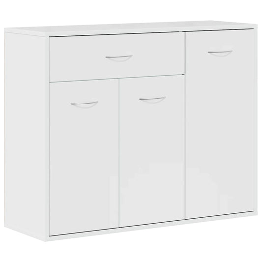 vidaXL Μπουφές Γυαλιστερό Λευκό 88 x 30 x 70 εκ. από Επεξ. Ξύλο