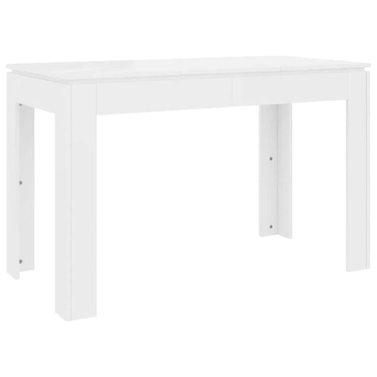 vidaXL Τραπεζαρία Γυαλιστερό Λευκό 120 x 60 x 76 εκ. από Επεξ. Ξύλο