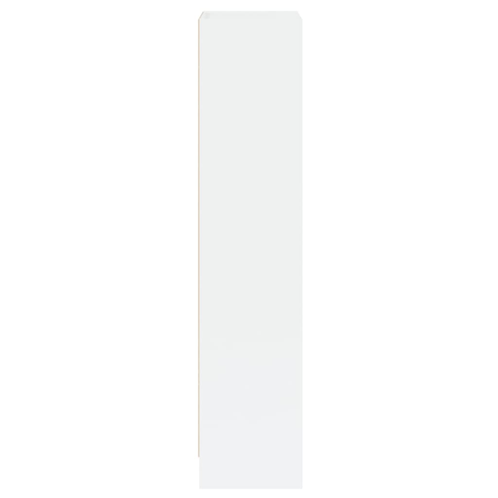 vidaXL Βιβλιοθήκη με 3 Ράφια Γυαλ. Λευκό 40x24x109 εκ. Επεξεργ. Ξύλο