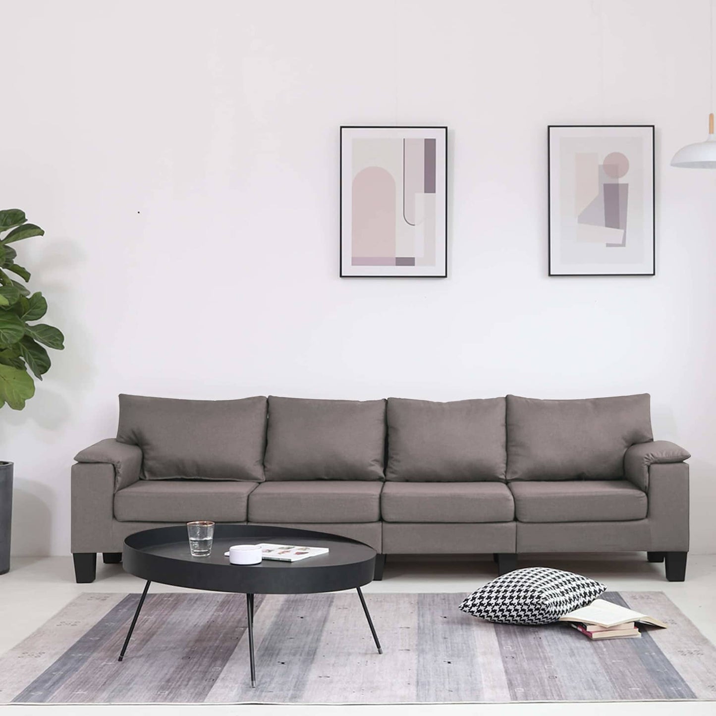 vidaXL Καναπές Taupe Τετραθέσιος ύφασμα