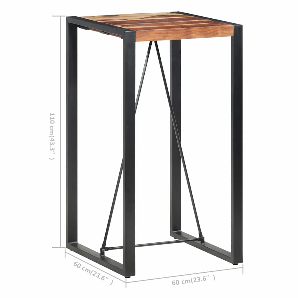 vidaXL Τραπέζι Μπαρ 60 x 60 x 110 εκ. από Μασίφ Ξύλο Ακακίας