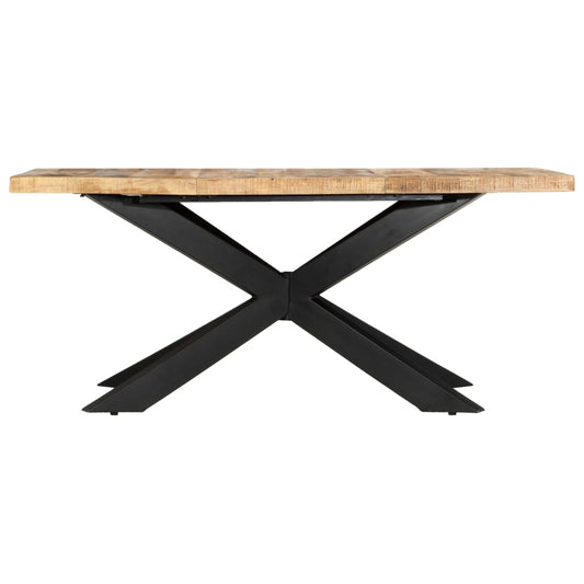 vidaXL Τραπεζαρία 180 x 90 x 76 εκ. από Μασίφ Ακατέργαστο Ξύλο Μάνγκο