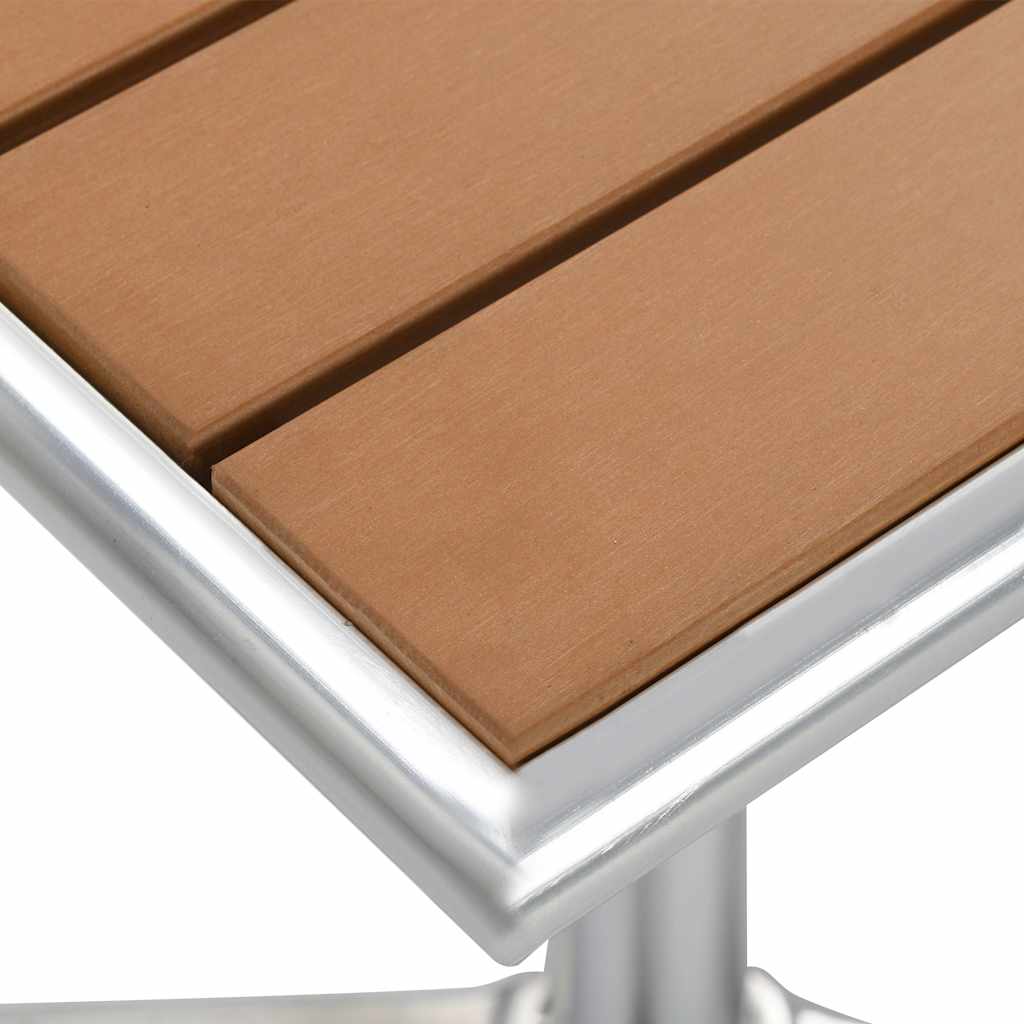 vidaXL Τραπέζι Κήπου Ασημί 60 x 60 x 70 εκ. από Αλουμίνιο και WPC