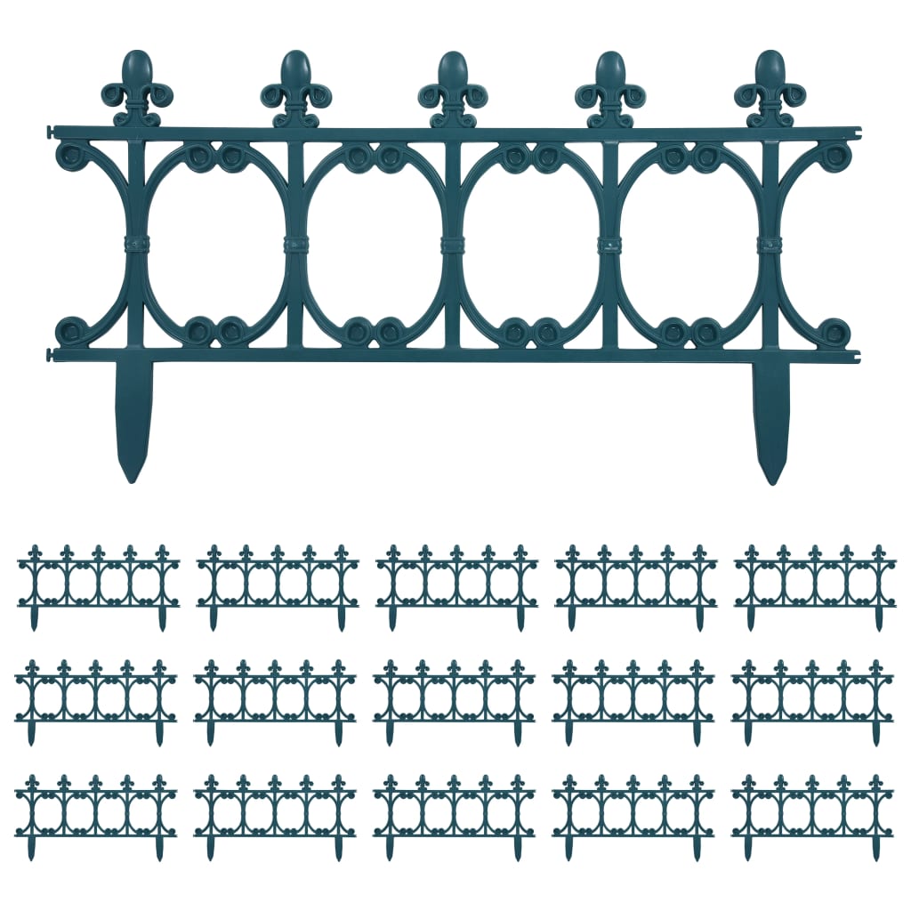 vidaXL Μπορντούρες Γκαζόν 16 τεμ. Πράσινες 10 μ. από Πολυπροπυλένιο