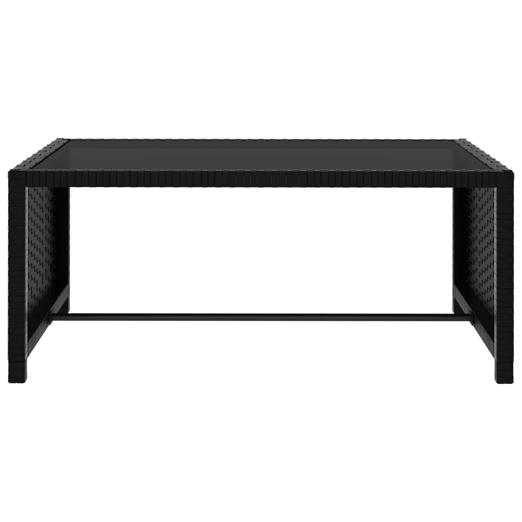 vidaXL Καρέκλες/Ξαπλώστρα 2 τεμ. Μαύρο Συνθετικό Ρατάν με Τραπέζι