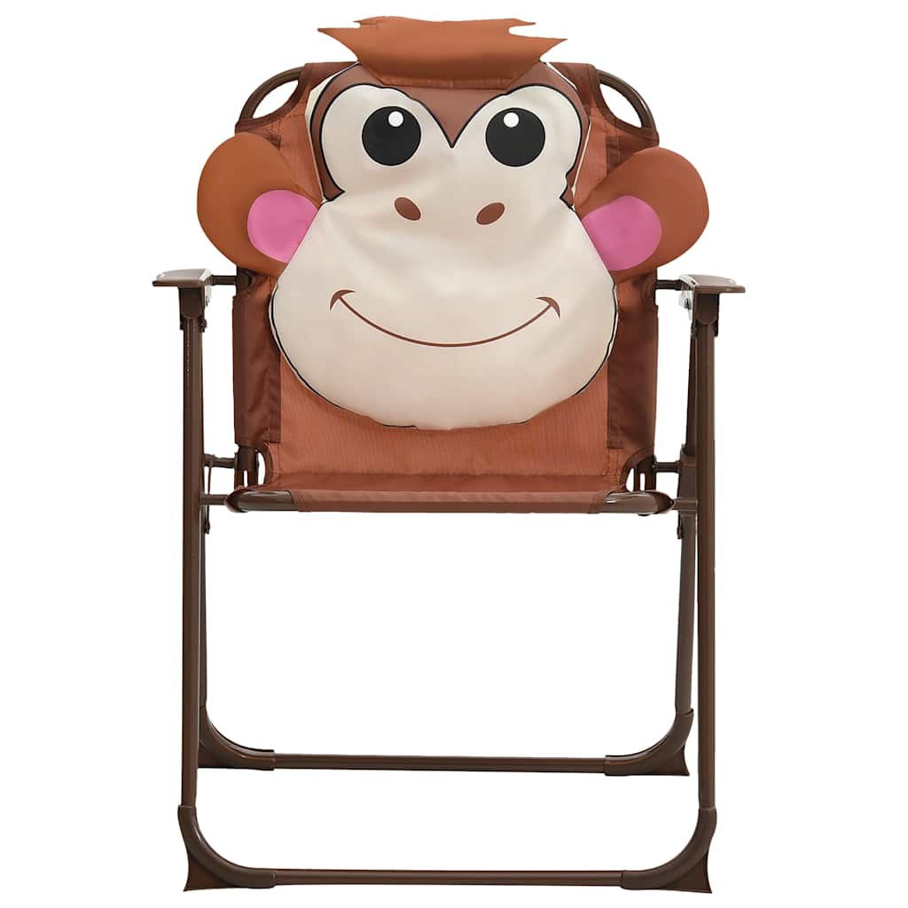 vidaXL Σετ Επίπλων Bistro Κήπου Παιδικό 3 τεμ. Καφέ με Ομπρέλα