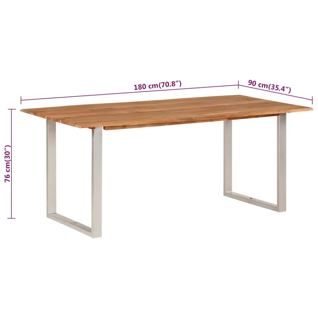 vidaXL Τραπεζαρία 180 x 90 x 76 εκ. από Μασίφ Ξύλο Ακακίας