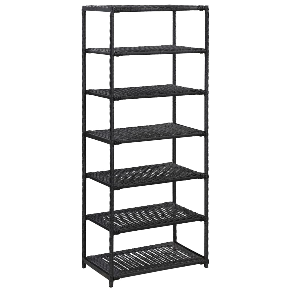 vidaXL Ραφιέρα Παπουτσιών Μαύρη 50 x 30 x 120 εκ. από Συνθετικό Ρατάν