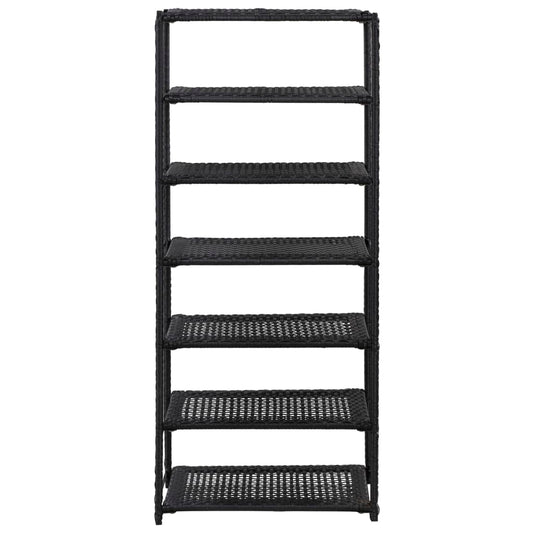 vidaXL Ραφιέρα Παπουτσιών Μαύρη 50 x 30 x 120 εκ. από Συνθετικό Ρατάν