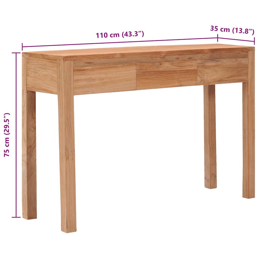 vidaXL Τραπέζι Κονσόλα 110 x 35 x 75 εκ. από Μασίφ Ξύλο Teak
