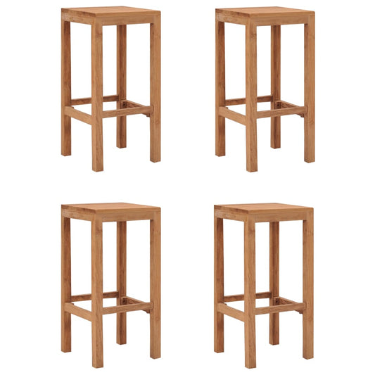 vidaXL Σκαμπό Μπαρ 4 τεμ. από Μασίφ Ξύλο Teak