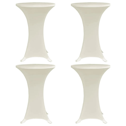 vidaXL Καλύμματα Τραπεζιού Ελαστικά 4 τεμ. Κρεμ Ø 80 εκ.