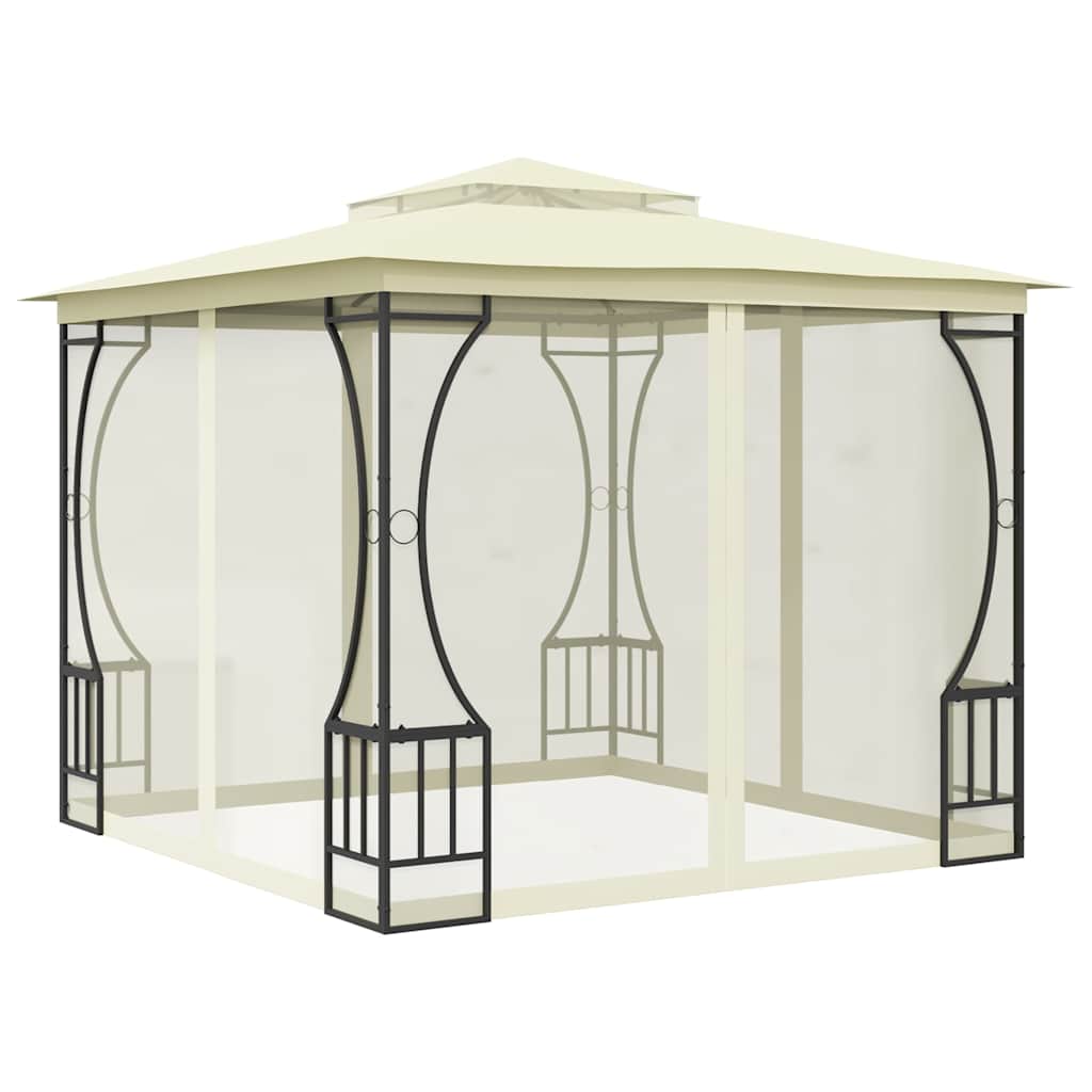 vidaXL Κιόσκι με Δίχτυα Κρεμ 300 x 300 x 265 εκ.
