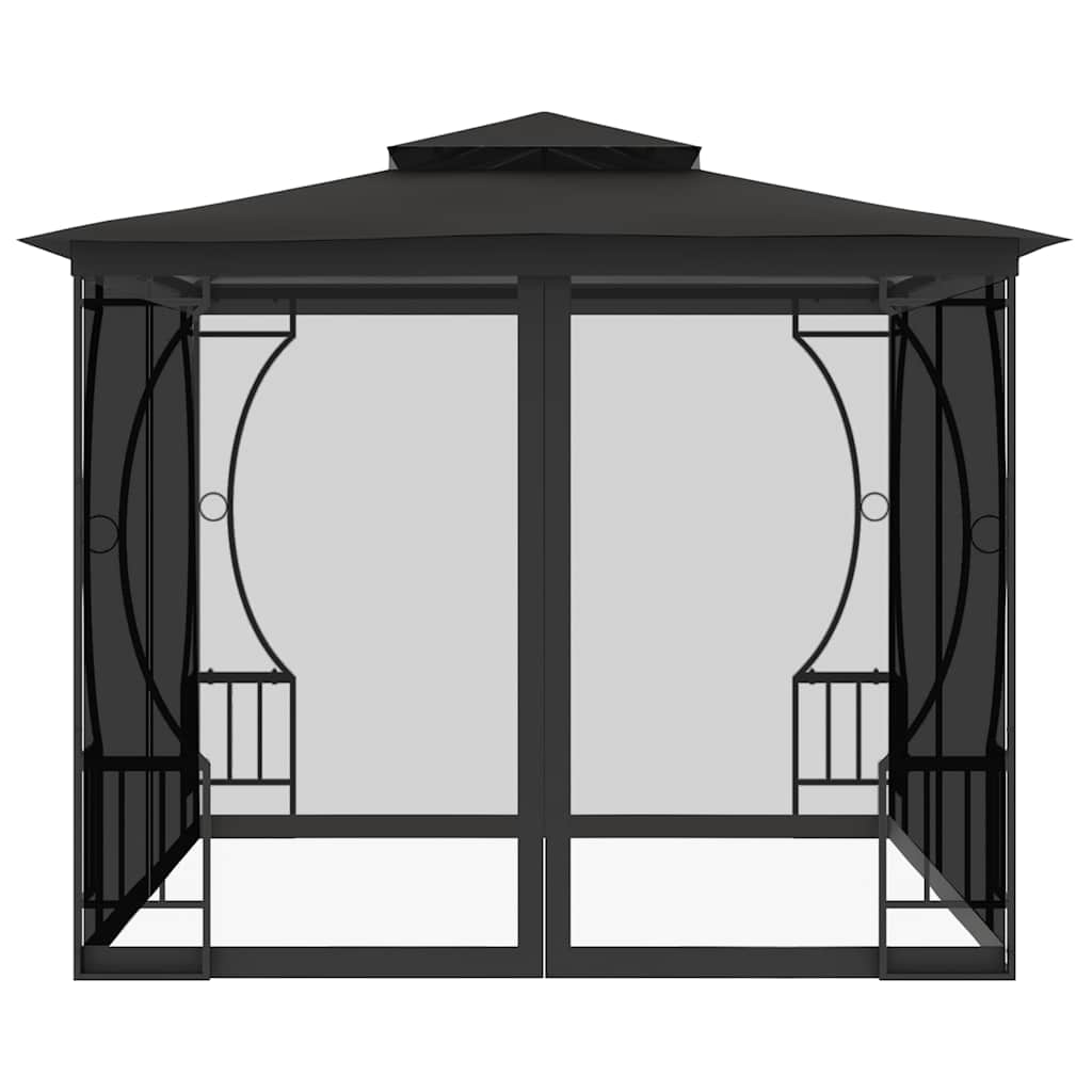 vidaXL Κιόσκι με Δίχτυα Ανθρακί 300 x 300 x 265 εκ.