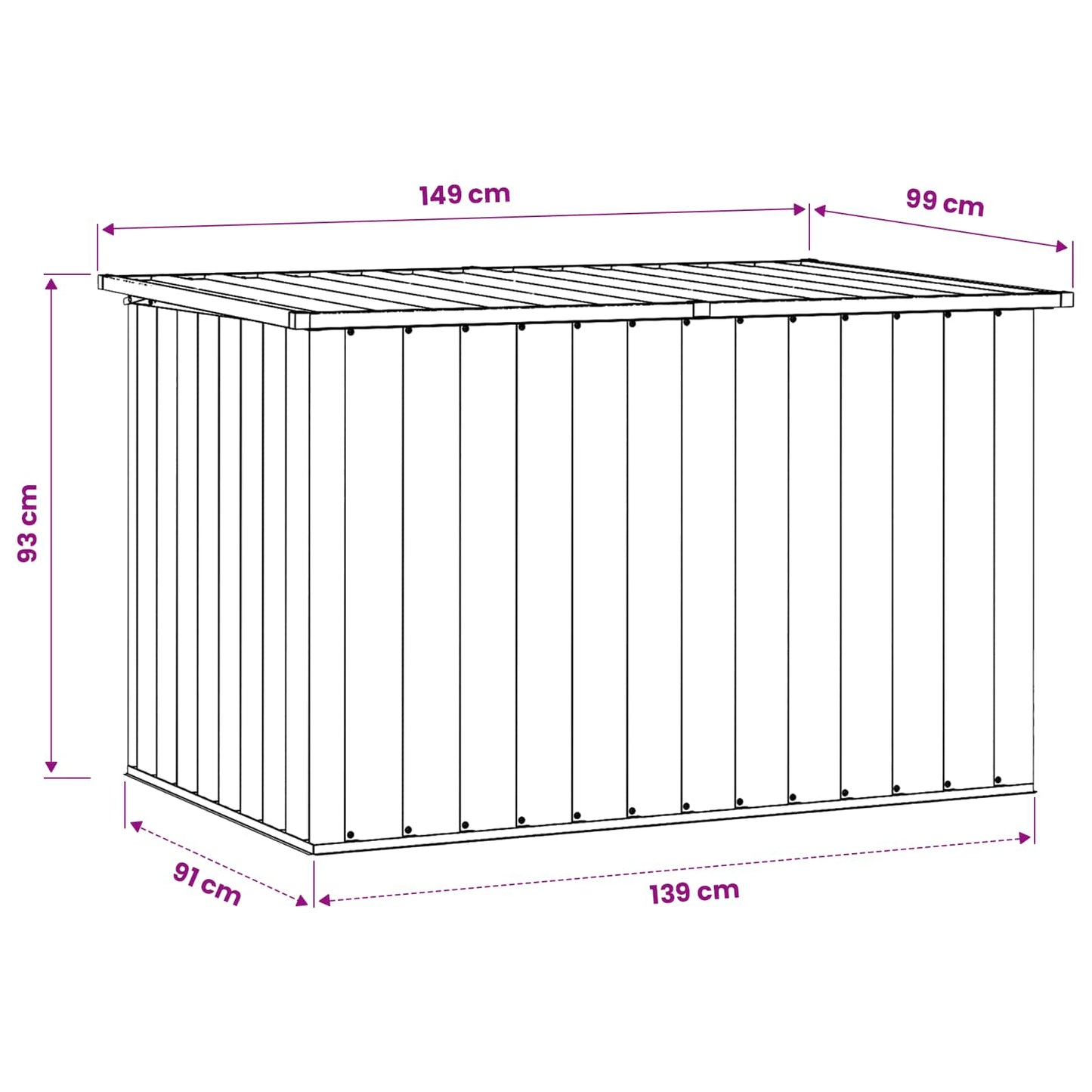 vidaXL Μπαούλο Αποθήκευσης Κήπου Καφέ 171 x 99 x 93 εκ.