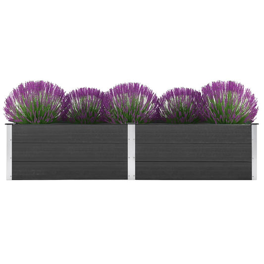 vidaXL Ζαρντινιέρα Υπερυψωμένη Γκρι 250 x 50 x 54 εκ. από WPC