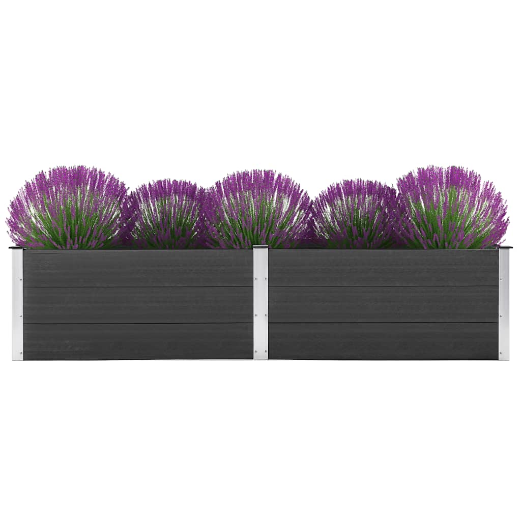 vidaXL Ζαρντινιέρα Υπερυψωμένη Γκρι 250 x 100 x 54 εκ. από WPC