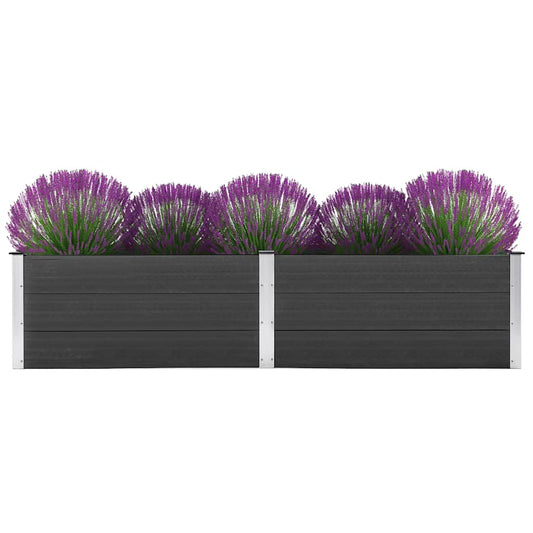vidaXL Ζαρντινιέρα Υπερυψωμένη Γκρι 250 x 100 x 54 εκ. από WPC