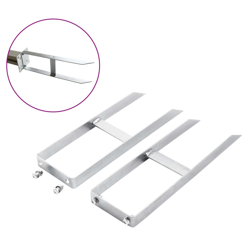 vidaXL Στηρίγματα Εδάφους Φράχτη 2 τεμ. για Φράχτη WPC 40 εκ. Ατσάλινα