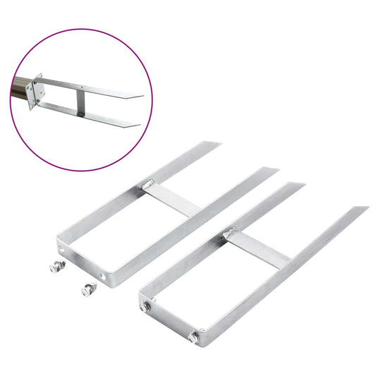 vidaXL Στηρίγματα Εδάφους Φράχτη 2 τεμ. για Φράχτη WPC 40 εκ. Ατσάλινα