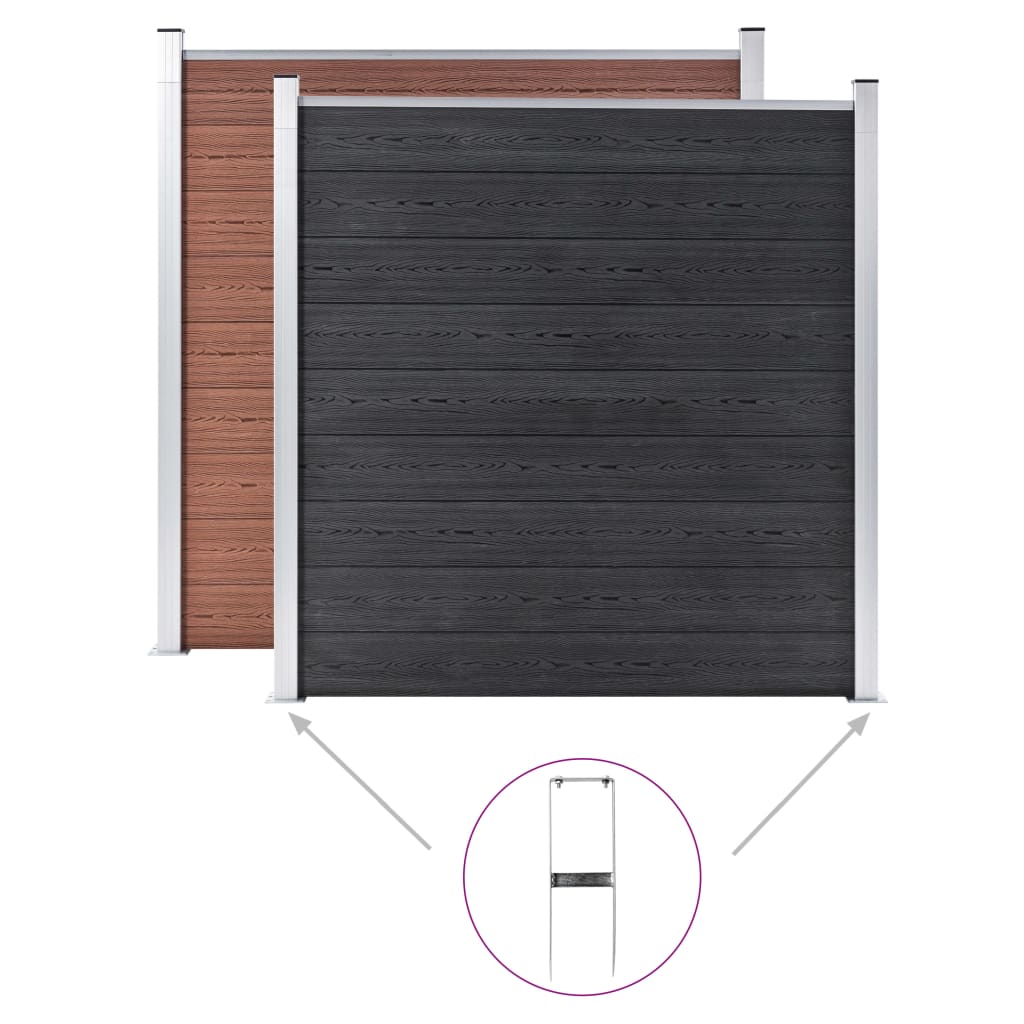 vidaXL Στηρίγματα Εδάφους Φράχτη 2 τεμ. για Φράχτη WPC 40 εκ. Ατσάλινα