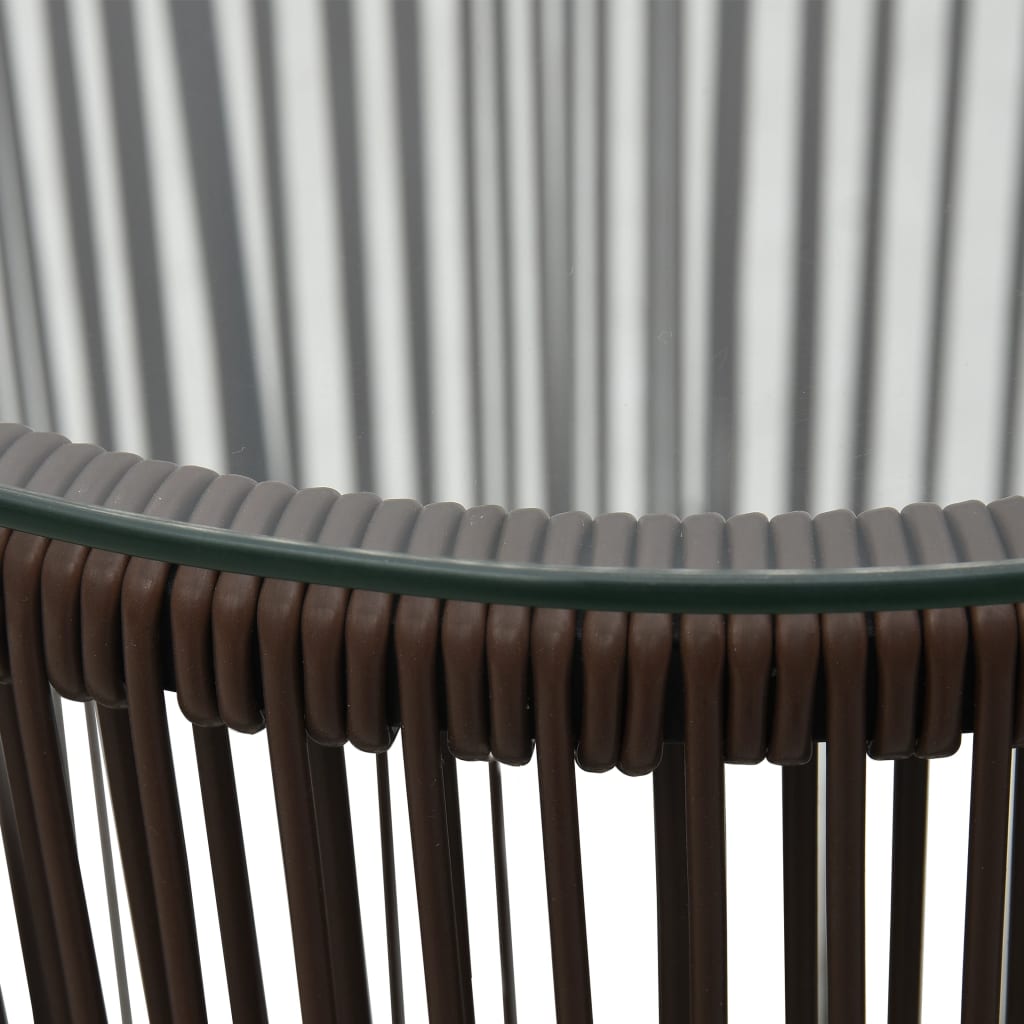 vidaXL Σετ Επίπλων Bistro 3 Τεμαχίων Καφέ Ρατάν Πολυαιθ. με Μαξιλάρια