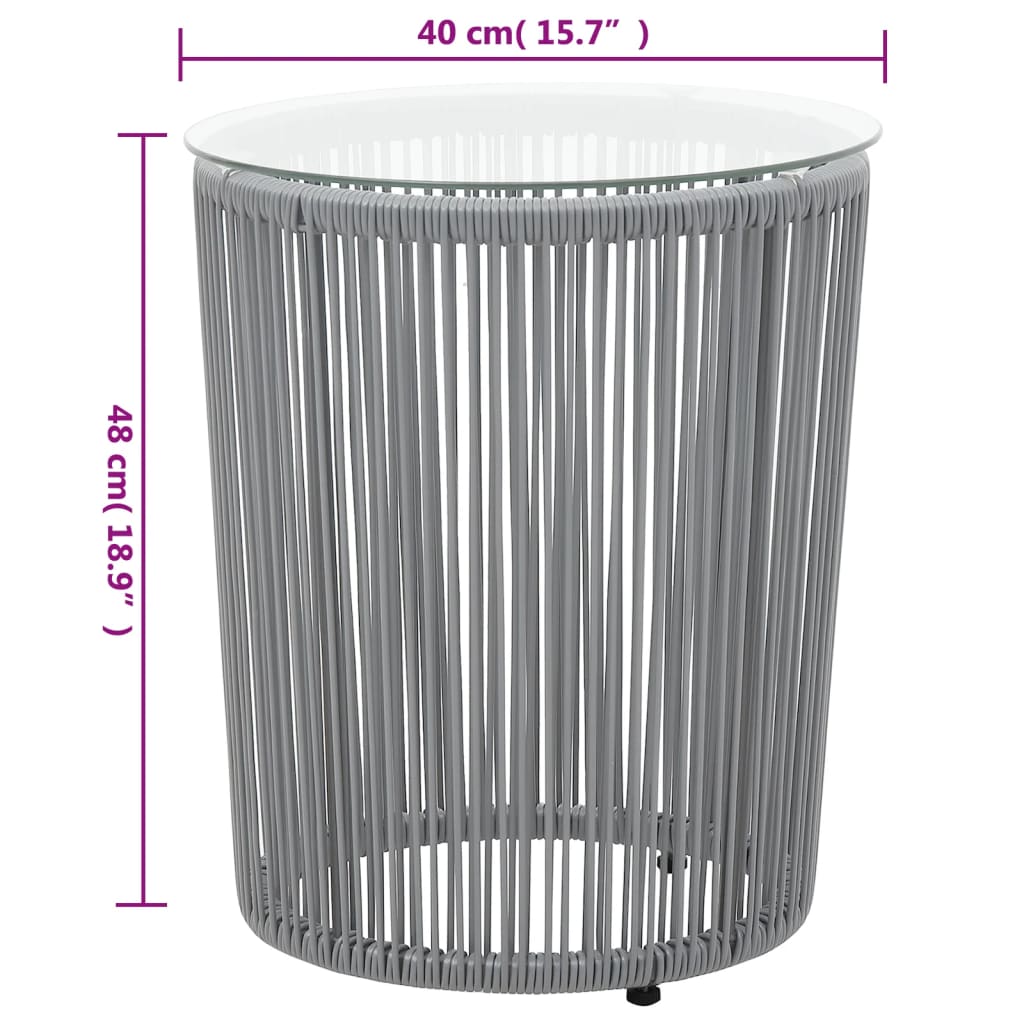 vidaXL Σετ Επίπλων Bistro 3 Τεμαχίων Γκρι Ρατάν Πολυαιθ. +Μαξιλάρια