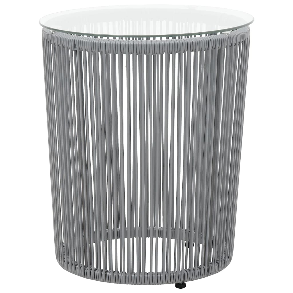 vidaXL Σετ Επίπλων Bistro 3 Τεμαχίων Γκρι Ρατάν Πολυαιθ. +Μαξιλάρια