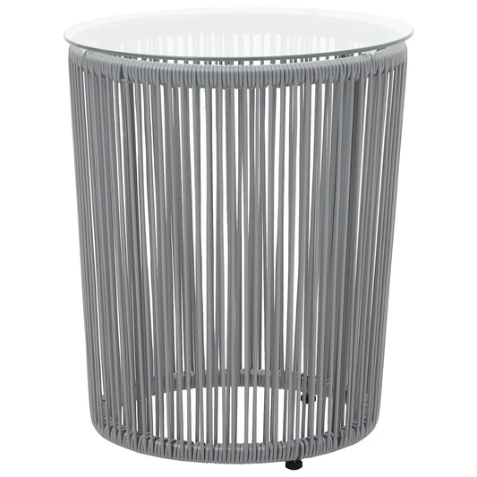 vidaXL Σετ Επίπλων Bistro 3 Τεμαχίων Γκρι Ρατάν Πολυαιθ. +Μαξιλάρια