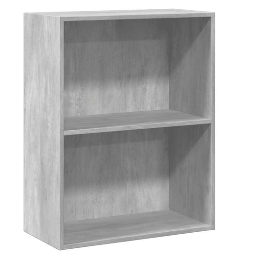 vidaXL Βιβλιοθήκη με 2 Ράφια Γκρι Σκυροδεμ. 60x30x76,5 εκ. Μοριοσανίδα