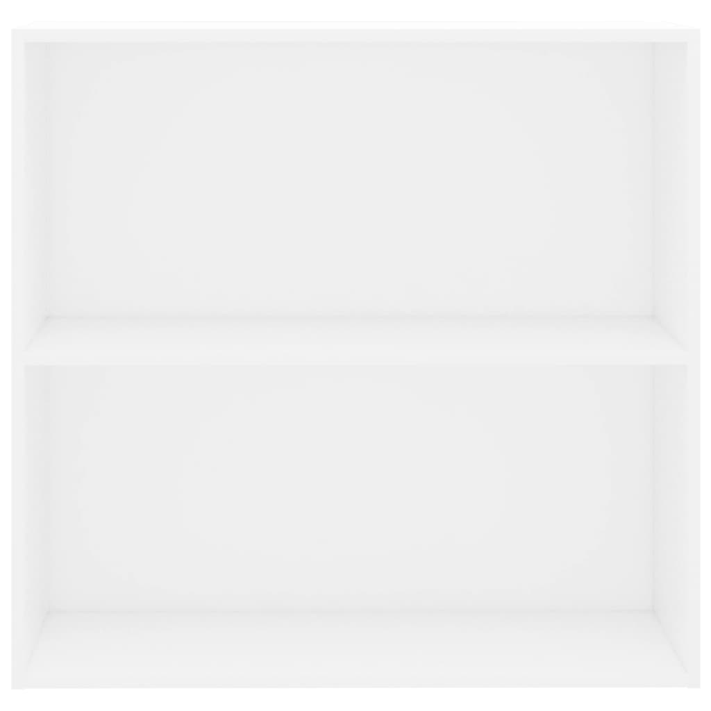 vidaXL Βιβλιοθήκη με 2 Ράφια Λευκή 80x30x76,5 εκ. από Επεξ. Ξύλο