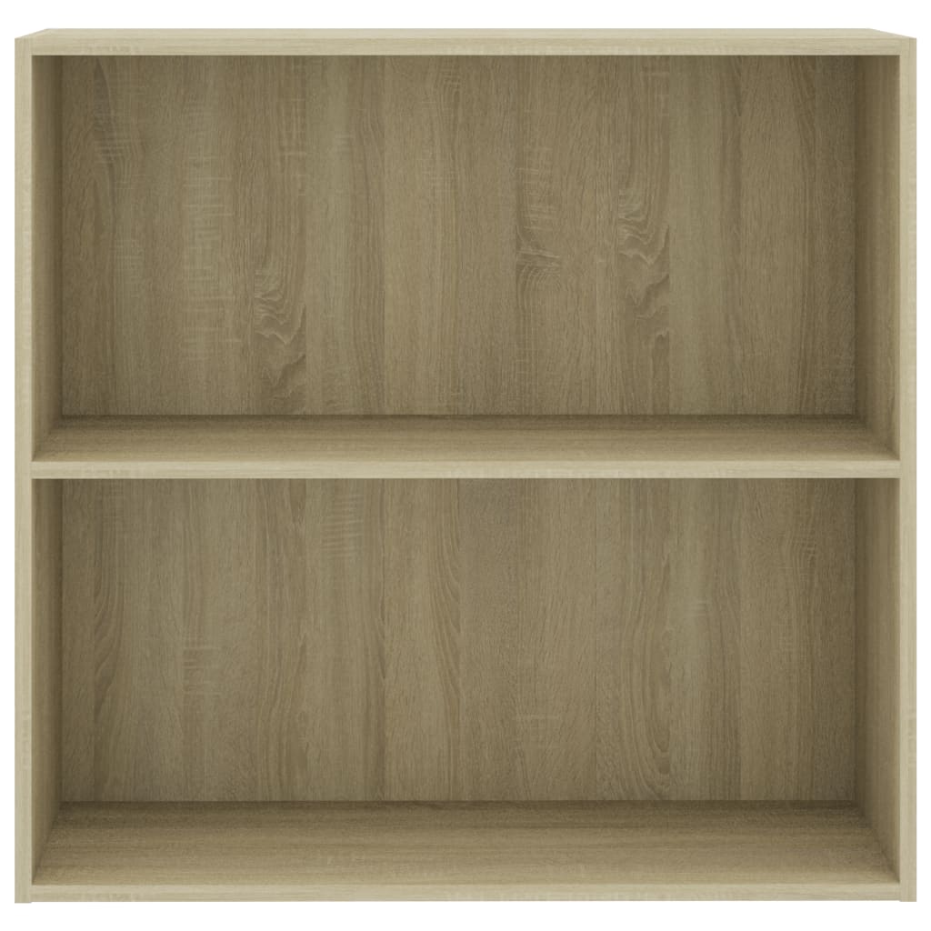 vidaXL Βιβλιοθήκη με 2 Ράφια Sonoma Δρυς 80x30x76,5 εκ. Επεξ. Ξύλο