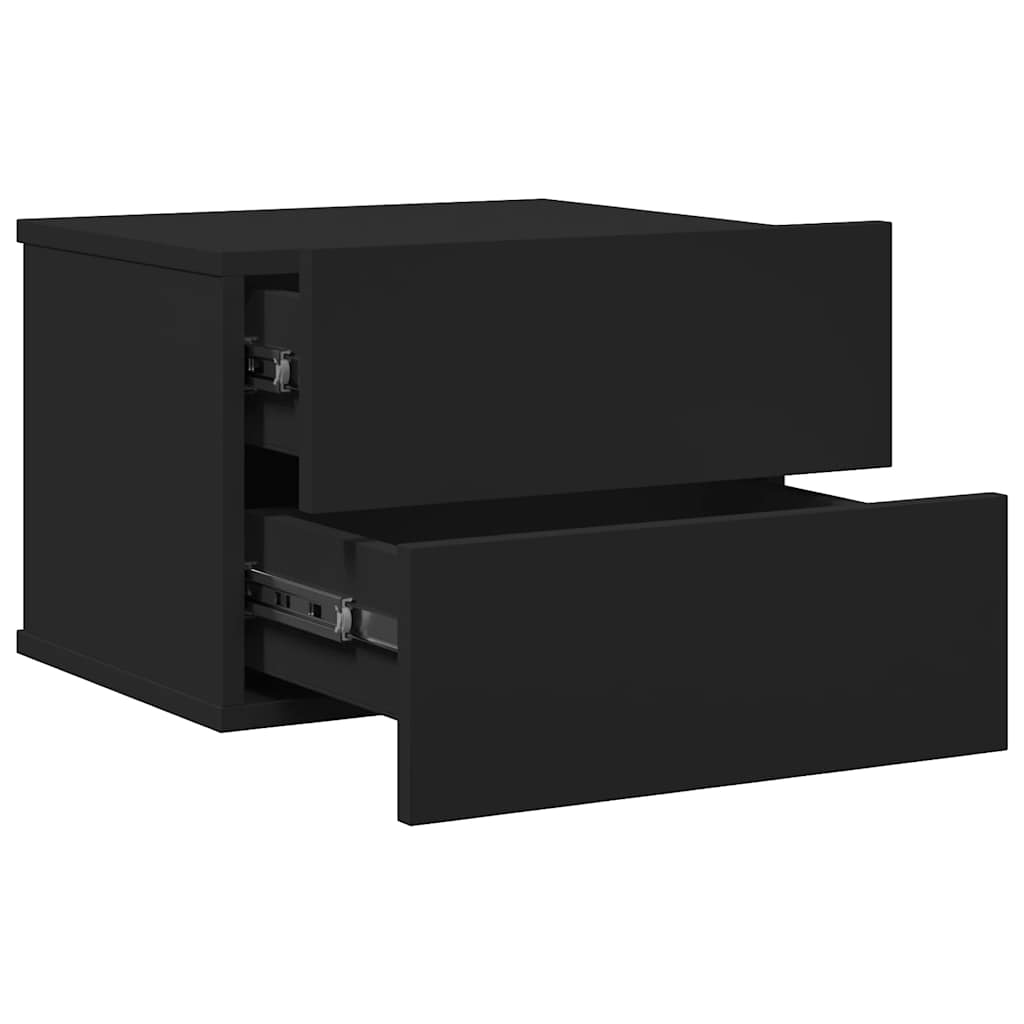 vidaXL Κομοδίνα 2 τεμ. Μαύρα 40 x 30 x 30 εκ. από Επεξ. Ξύλο