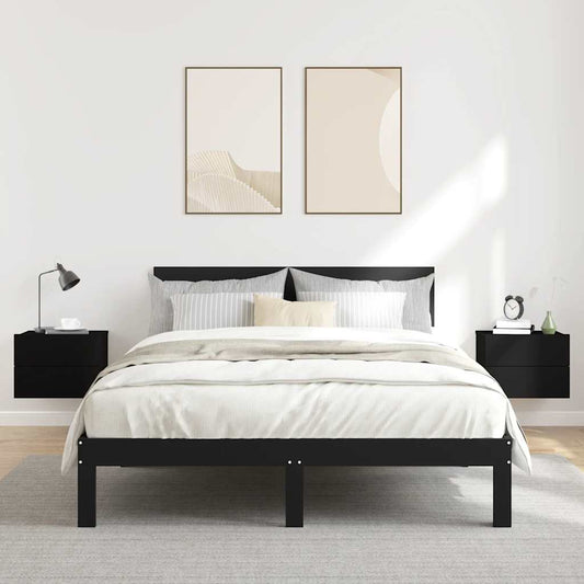 vidaXL Κομοδίνα 2 τεμ. Μαύρα 40 x 30 x 30 εκ. από Επεξ. Ξύλο